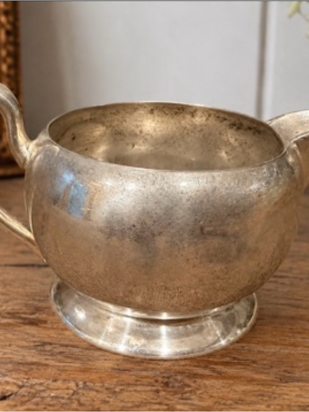 Vintage Academy Silver on Copper Creamer Pitcher Footed Serving Piece